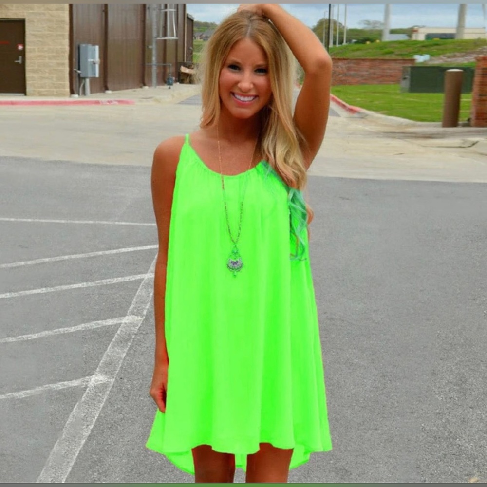 New Neon Green Summer Dress Sz S